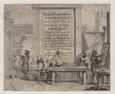 Carpenters, Benjamin a John Osgoodovi, vizitka od English School