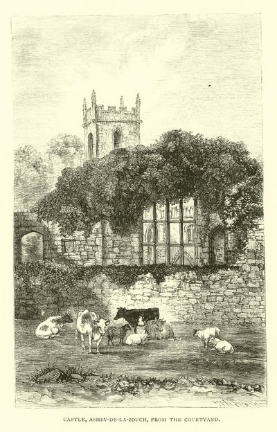 Hrad, Ashby-de-la-Zouch, z nádvoří od English School