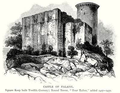 Hrad Falaise (rytina) od English School