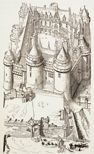 Hrad Pierrefonds, Francie, kolem roku 1880 od English School