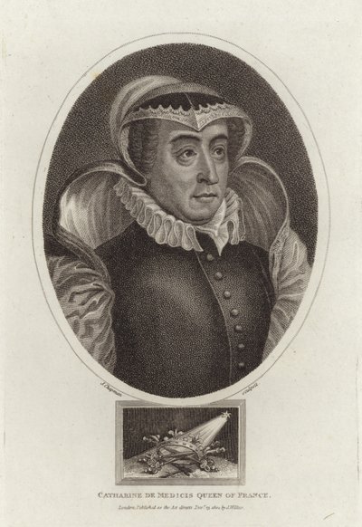 Catharine de Medicis královna Francie od English School