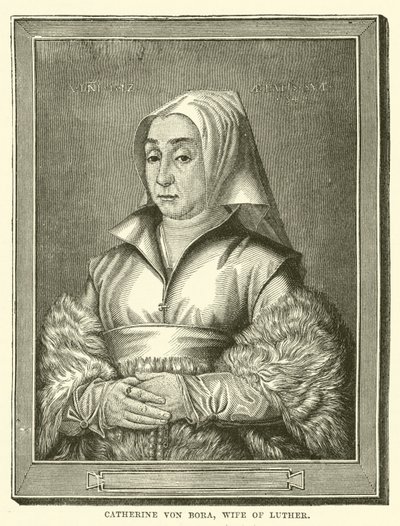 Catherine von Bora, manželka Luthera (rytina) od English School