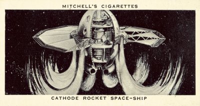 Katodová raketa - kosmická loď (litografie) od English School