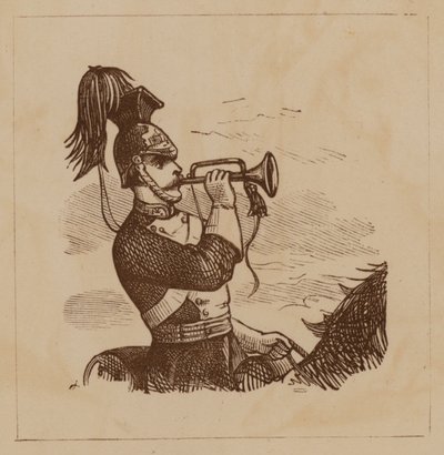 Voják kavalérie fouká na polnici (litho) od English School