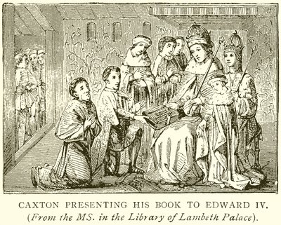 Caxton představuje svou knihu Edwardu IV od English School