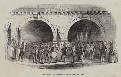 Slavnost otevření tunelu Temže, 1843 od English School