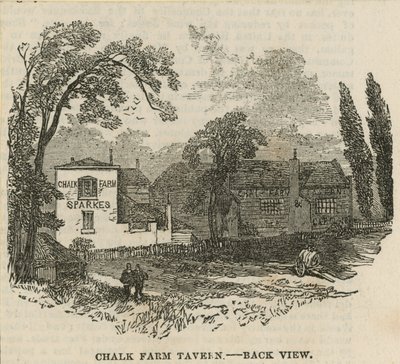 Chalk Farm Tavern, Londýn, pohled zezadu od English School