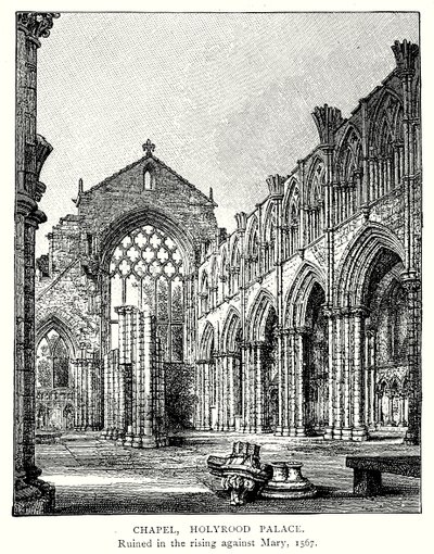 Kaple, palác Holyrood (rytina) od English School