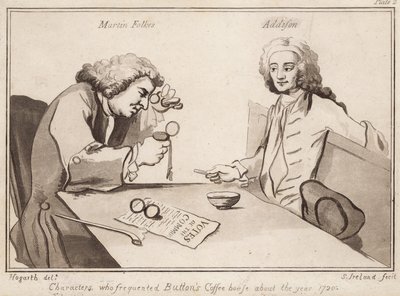 Postavy, které navštěvovaly Buttons Coffee House kolem roku 1720; Martin Folkes, Addison od English School