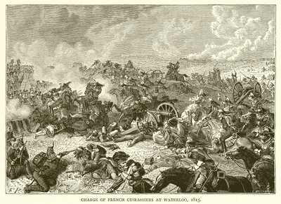 Pověření francouzských kyrysníků ve Waterloo, 1815 od English School