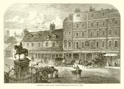 Charing Cross z Northumberland House v roce 1750 od English School