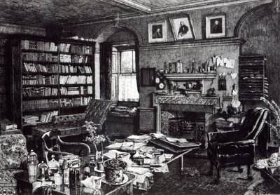 Charles Darwins studoval v Down House, 1882 od English School