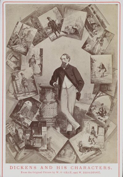 Charles Dickens a jeho postavy, z původního obrázku W O Graye a W Broadfoota od English School