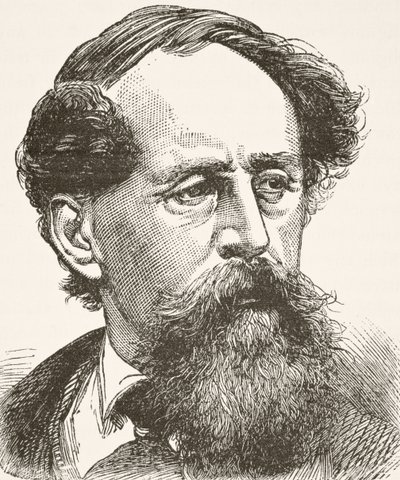 Charles Dickens, z „Národní a domácí historie Anglie“ od Williama Hickmana Smith Aubrey (1858-1916), vydaný v Londýně, kolem roku 1890 od English School