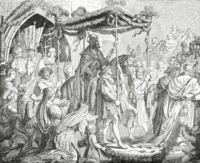 Karel IV., císař Svaté říše římské, na návštěvě papeže Urbana V. v Avignonu v roce 1365, 1882 od English School
