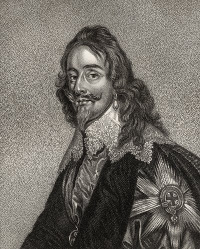 Charles I, vyrytý Bocquetem, z „Katalogu královských a vznešených autorů“, vydaného v roce 1806 od English School