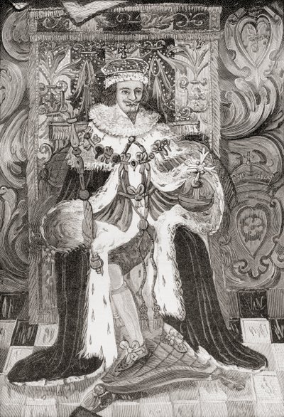 Charles I, z ‚Krátké historie anglického lidu‘ od J. R. Green, vydané v roce 1893 od English School