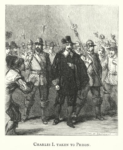 Karel I. odvezen do vězení (rytina) od English School