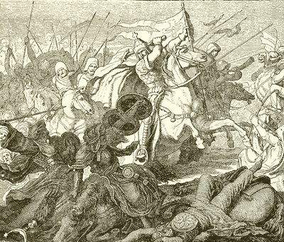 Charles Martel v Poictiers od English School