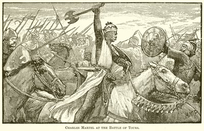 Charles Martel v bitvě u Tours od English School