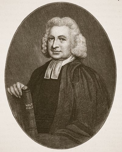 Charles Wesley, ilustrace z knihy Anglikánská církev: Spence-Jones, vyd. cca 1910 (sépiová fotografie). od English School