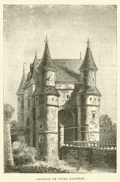 Chateau of Lille Gateway (rytina) od English School