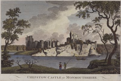 Chepstow Castle, Monmouthshire (barevná rytina) od English School