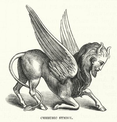 Cherubický symbol (rytina) od English School