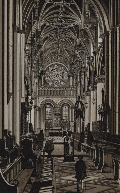 Katedrála Christ Church, Oxford (litho) od English School