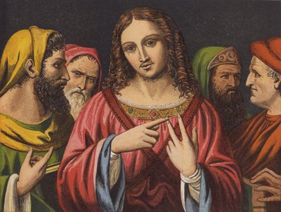 Kristus a židovští lékaři (chromolitho) od English School