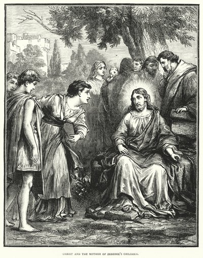 Kristus a matka Zebedeových dětí (rytina) od English School