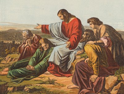 Kristus pláče nad Jeruzalémem (barevná litografie) od English School