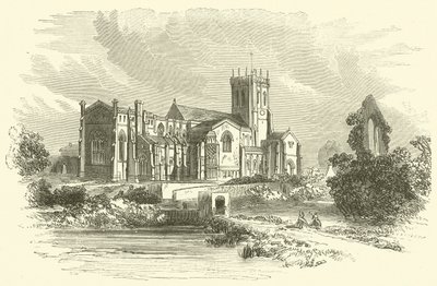 Christchurch Abbey (rytina) od English School