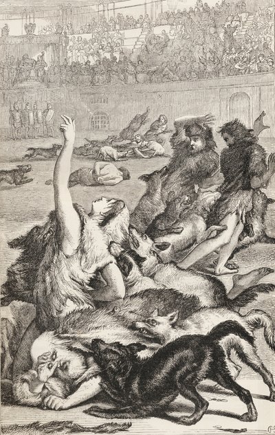 Christian Martyrs in Roman Arena, c.1865 (dřevoryt) od English School