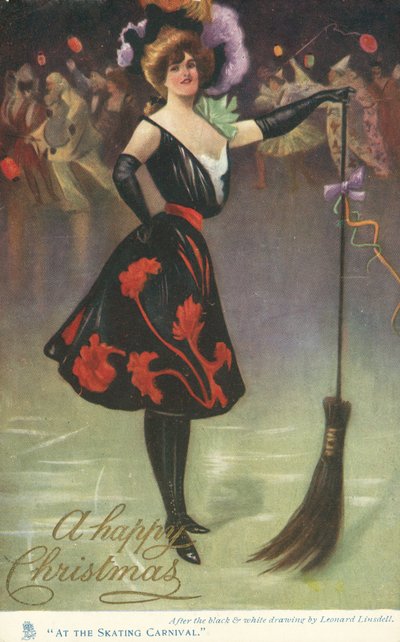 Vánoční přání s kluzištěm (barva litho) od English School