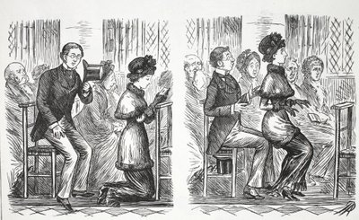 Církevní mravy, ilustrace z Punch od English School