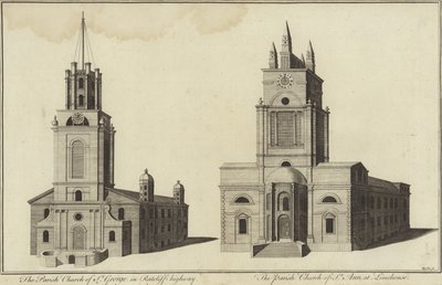 Church of St George, Ratcliff Highway a Church of St John, Limehouse, Londýn od English School