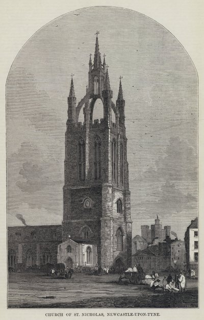 Kostel svatého Mikuláše, Newcastle-upon-Tyne (rytina) od English School