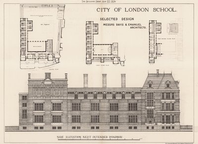 City of London School; boční převýšení od English School