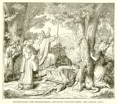 Civilizace a křesťanství – Bonifác kácí Sacred Oaks od English School