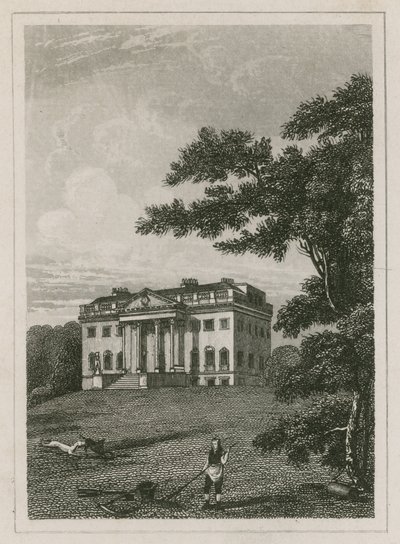 Claremont House, Esher, Surrey (rytina) od English School