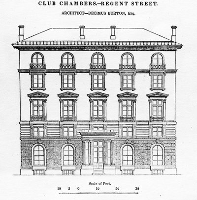 Club Chambers, Regent Street, 1839 od English School