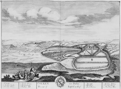 Cocken poblíž Durhamu, kolem roku 1710 (lept) od English School