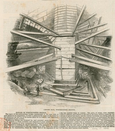 Coffer dam, Westminster Bridge od English School