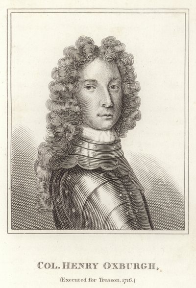 Plukovník Henry Oxburgh, popraven za zradu, 1716 od English School