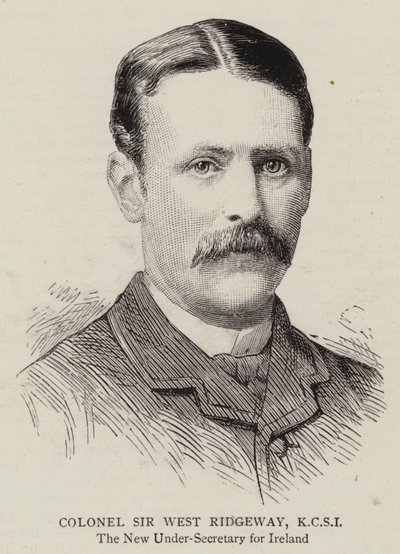 Plukovník Sir West Ridgeway, KCSI (rytina) od English School