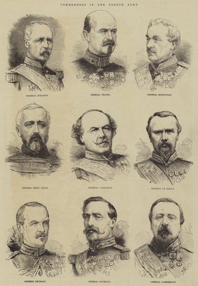 Velitelé ve francouzské armádě (rytina) od English School