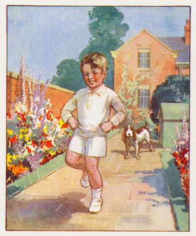 Příkazy: Hop na levou nohu (barevná litografie) od English School