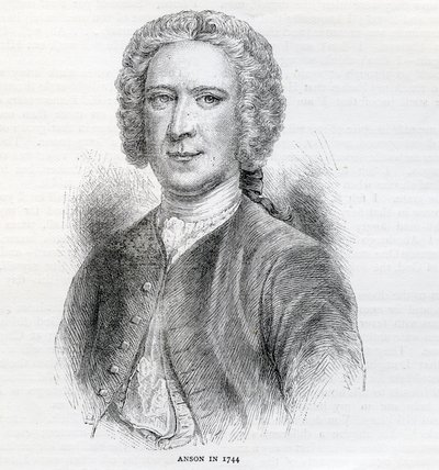 Komodor George Anson, 1. baron Anson (1697-1762), 1744 od English School