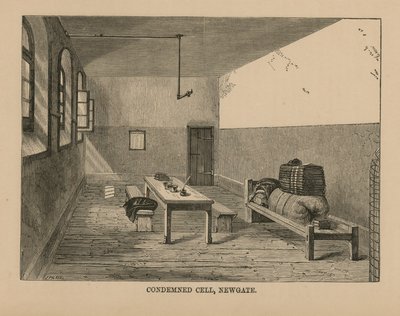 Odsouzená cela ve věznici Newgate od English School